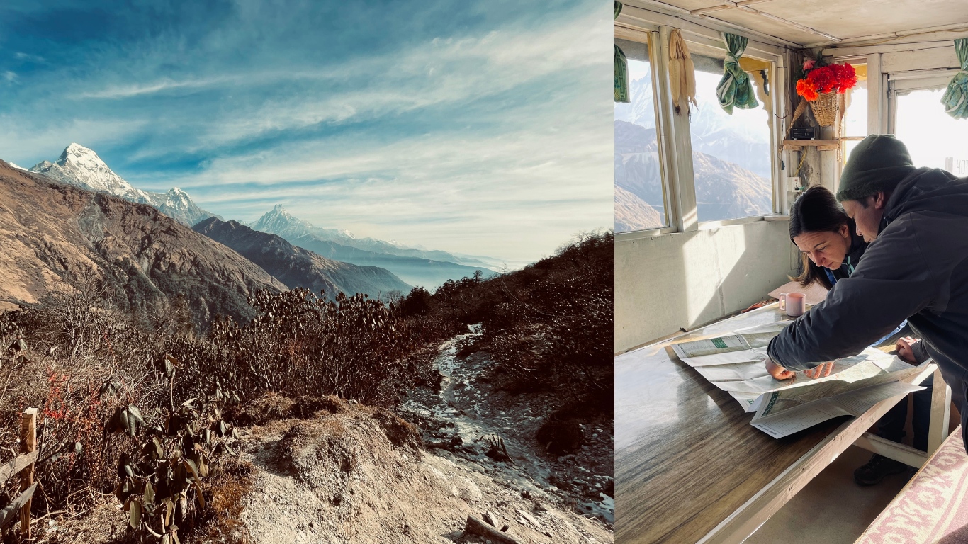 podróżnik, solotraveller, kobieta na trasie, woman in Himalaya, ANNA RADA, polish, trekker, Nepal, muldę point, amazing view Himalaya, tea house